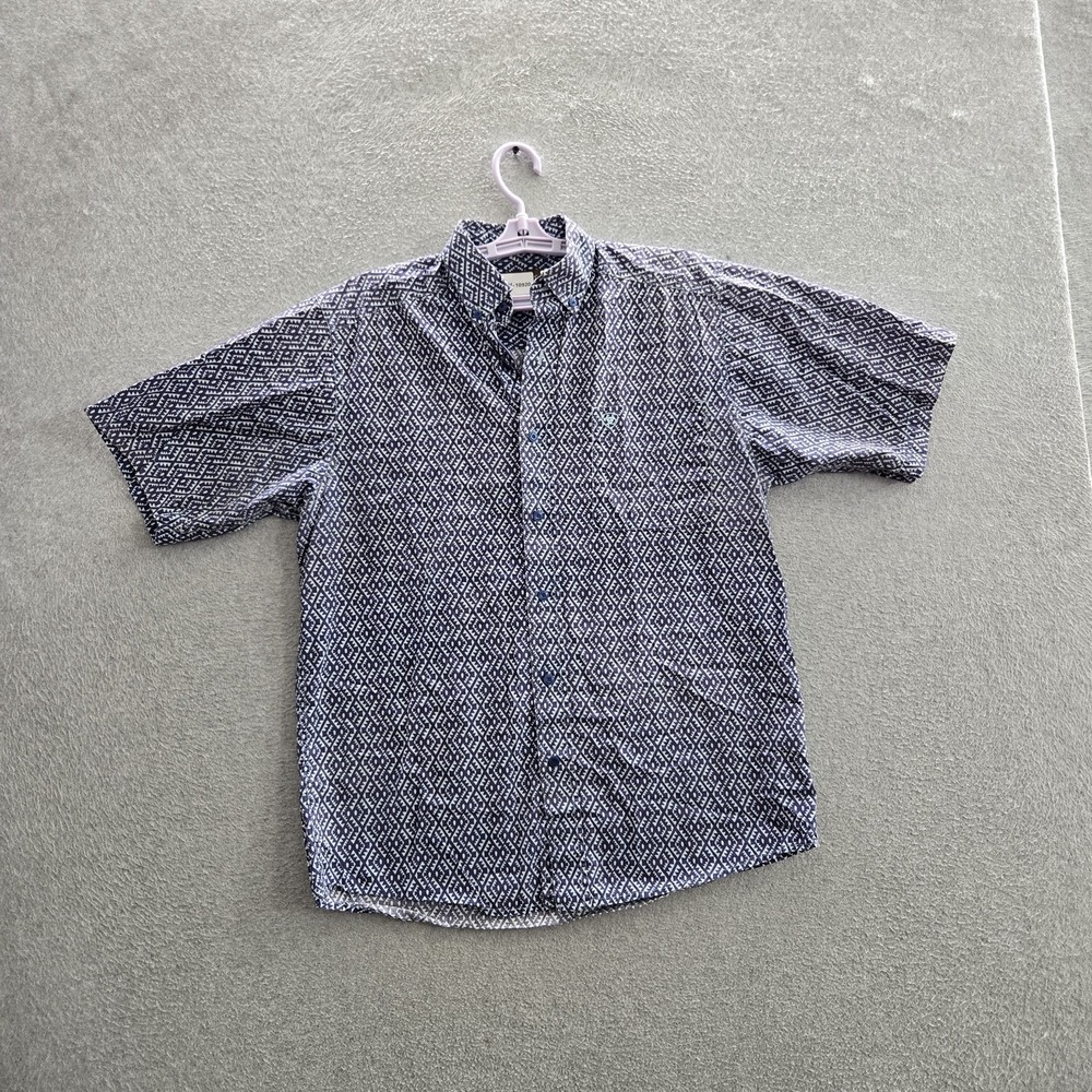Ariat Women Button Up Shirt S/P Navy Geometric Western Collared